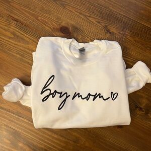 White 'Boy Mom' Sweatshirt
